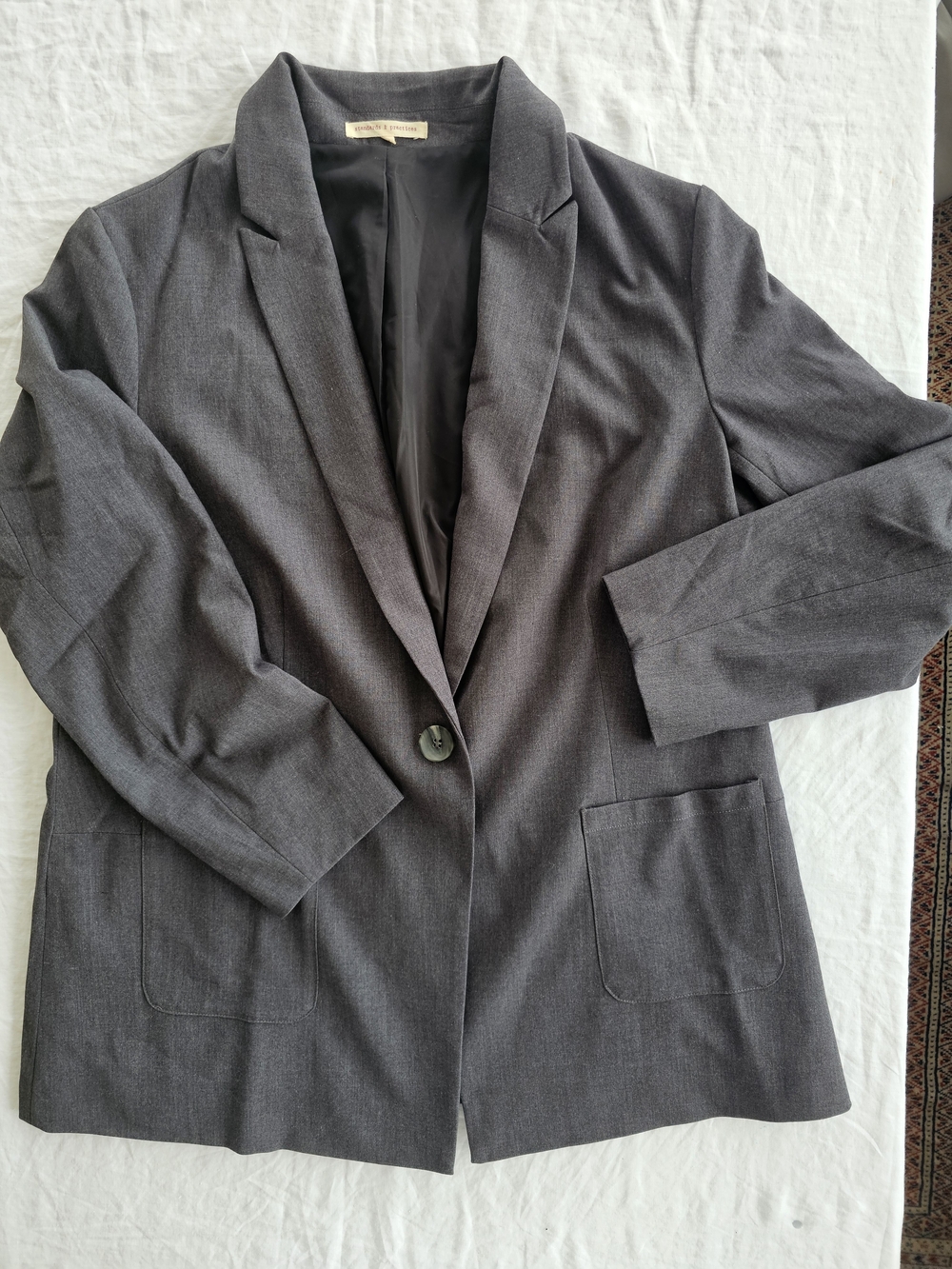 Standards And Pracrices Gray Single-Button Blazer Size 2X